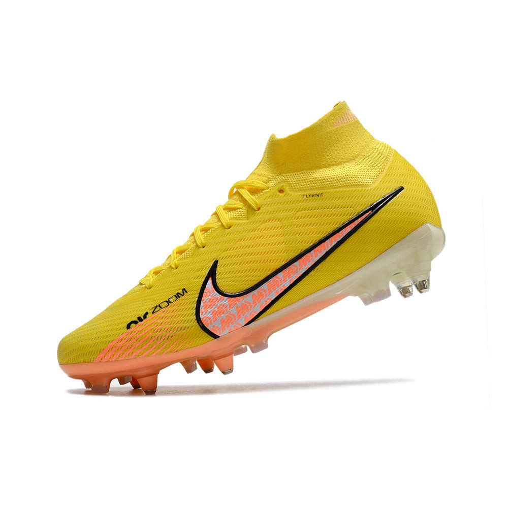 Chuteira Campo Nike Air Zoom Mercurial Superfly 9 Elite Ponta de Aluminio Amarela 