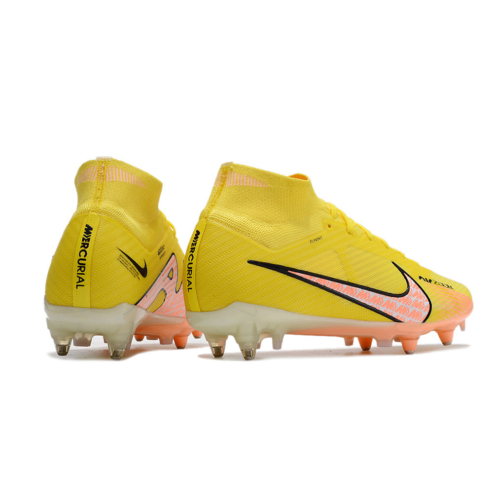 Chuteira Campo Nike Air Zoom Mercurial Superfly 9 Elite Ponta de Aluminio Amarela 