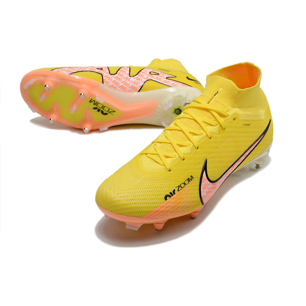 Chuteira Campo Nike Air Zoom Mercurial Superfly 9 Elite Ponta de Aluminio Amarela 