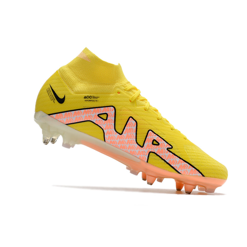 Chuteira Campo Nike Air Zoom Mercurial Superfly 9 Elite Ponta de Aluminio Amarela 
