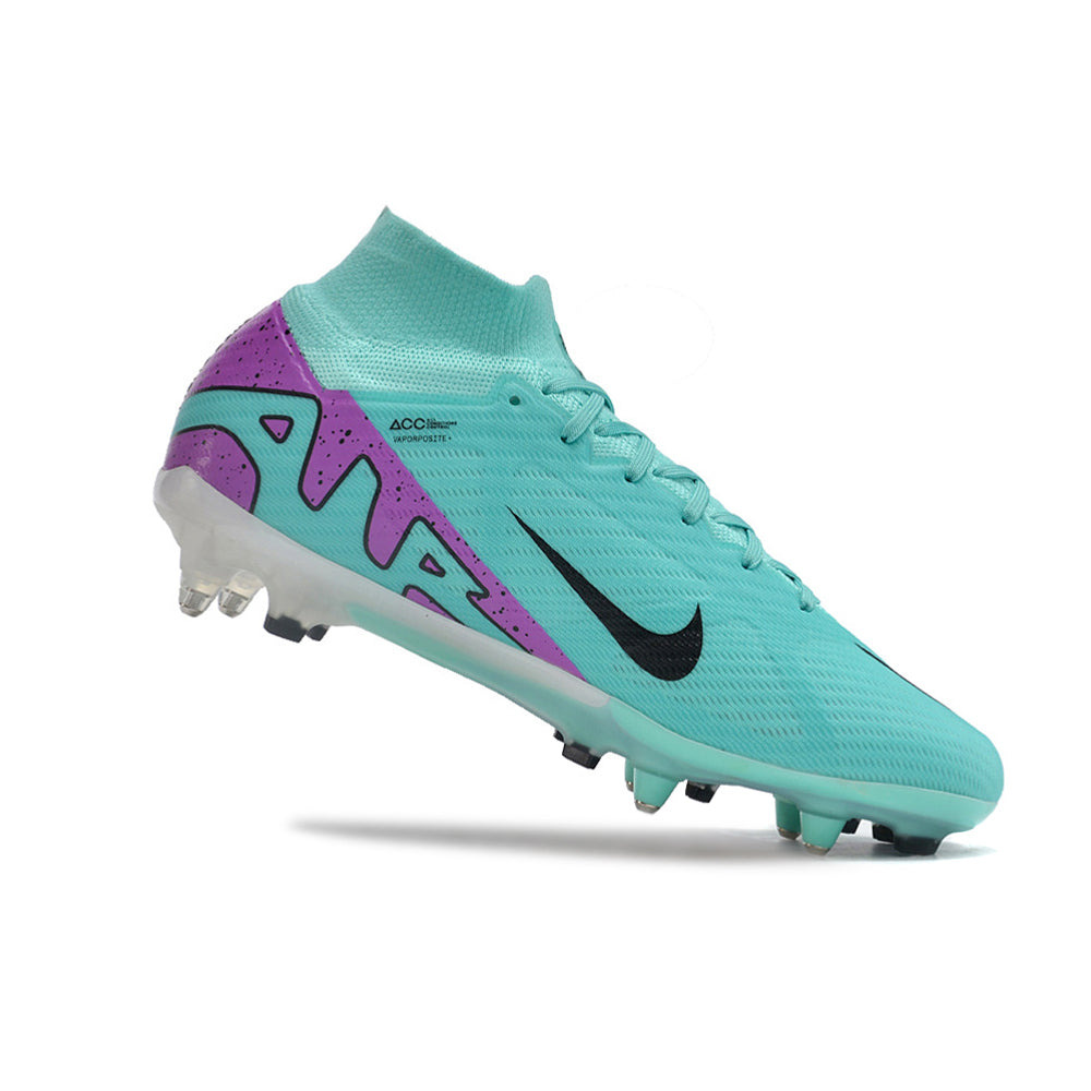 Chuteira Campo Nike Air Zoom Mercurial Superfly 9 Elite Ponta de Aluminio Azul e Roxo 