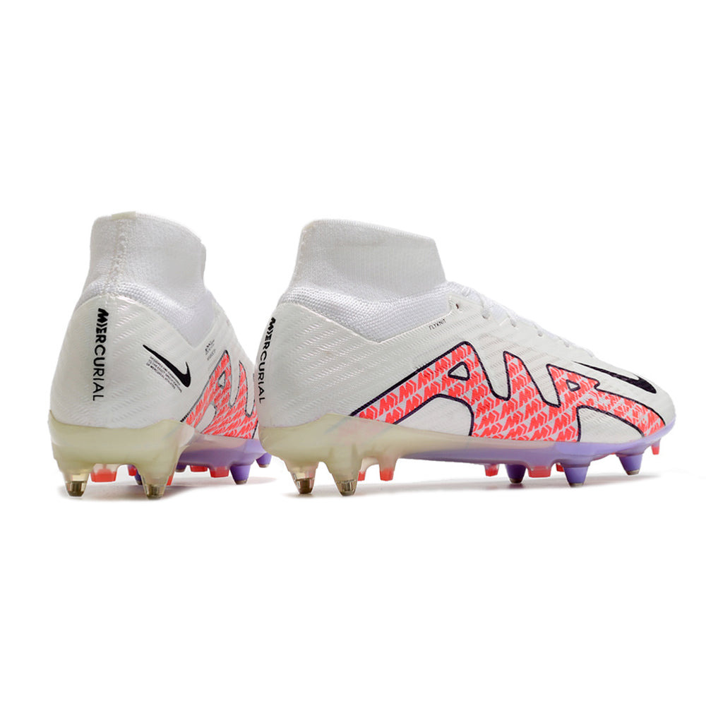 Chuteira Campo Nike Air Zoom Mercurial Superfly 9 Elite Ponta de Aluminio Branca 