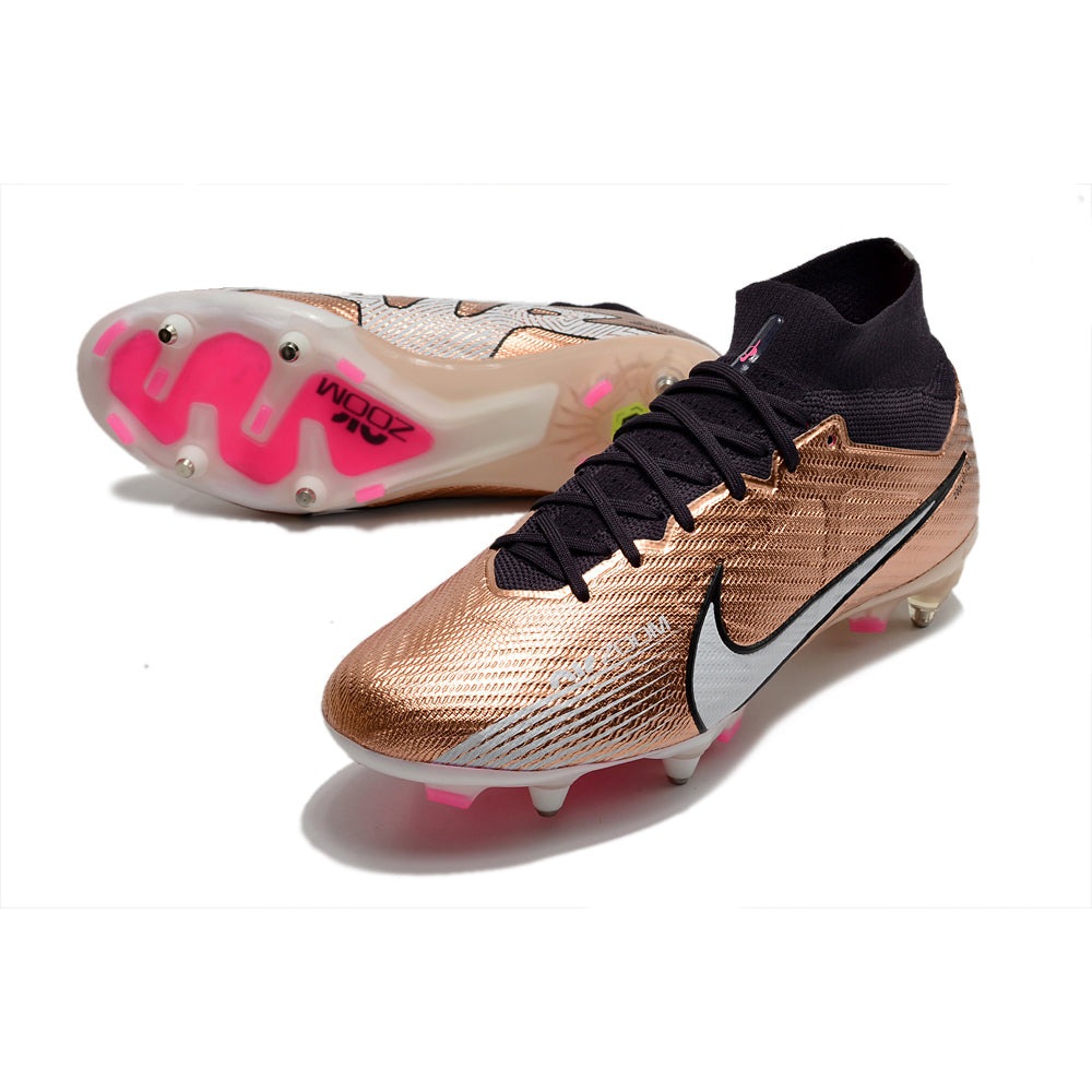 Chuteira Campo Nike Air Zoom Mercurial Superfly 9 Elite Ponta de Aluminio Cobre 