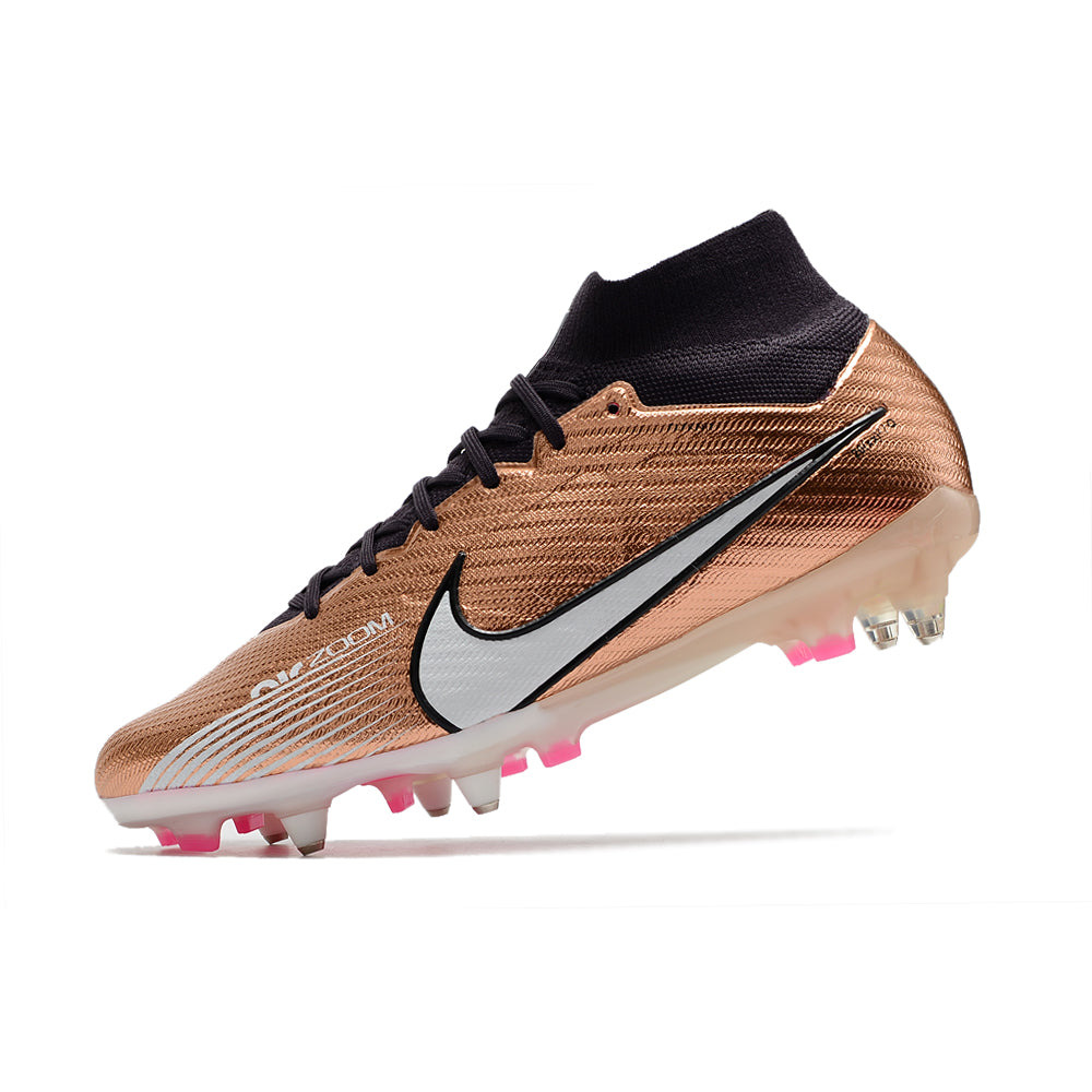 Chuteira Campo Nike Air Zoom Mercurial Superfly 9 Elite Ponta de Aluminio Cobre 