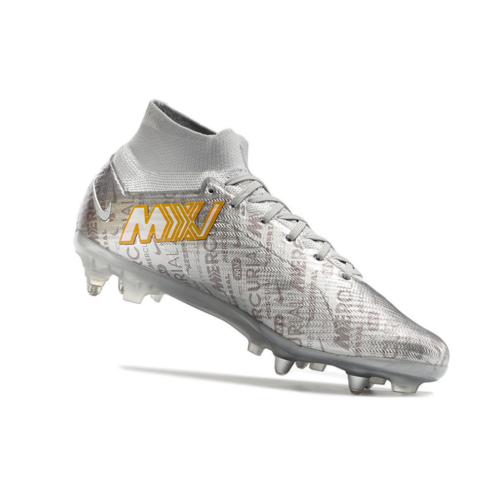 Chuteira Campo Nike Air Zoom Mercurial Superfly 9 Elite Ponta de Aluminio Prata 
