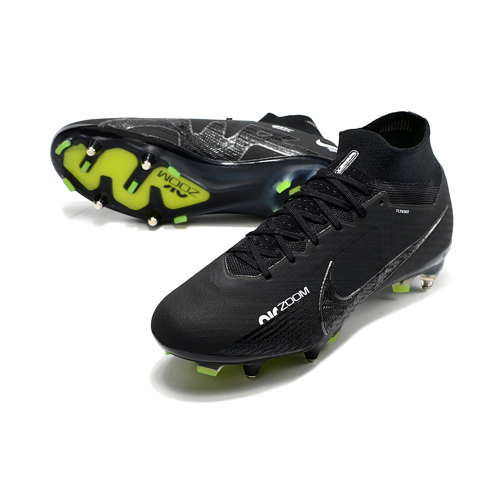 Chuteira Campo Nike Air Zoom Mercurial Superfly 9 Elite Ponta de Aluminio Preta 