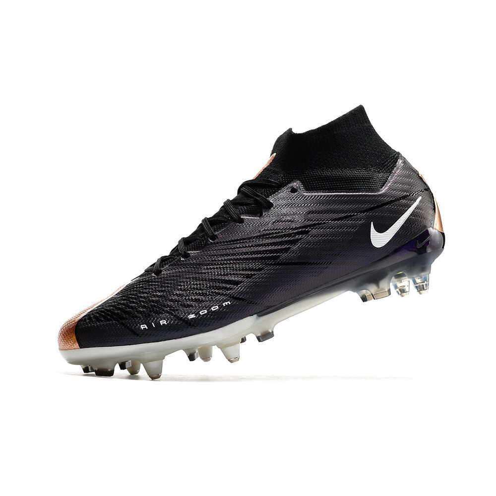 Chuteira Campo Nike Air Zoom Mercurial Superfly 9 Elite Ponta de Aluminio Preto e Cobre 