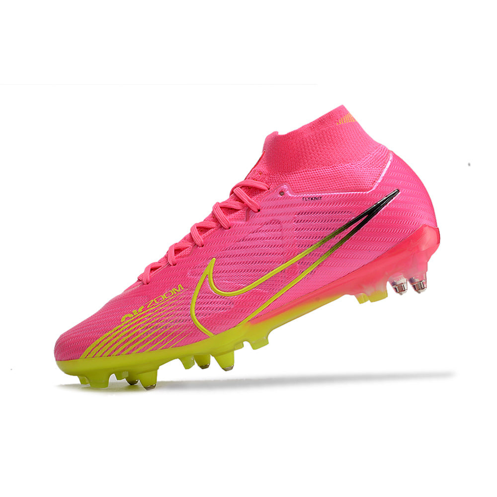 Chuteira Campo Nike Air Zoom Mercurial Superfly 9 Elite Ponta de Aluminio Rosa 