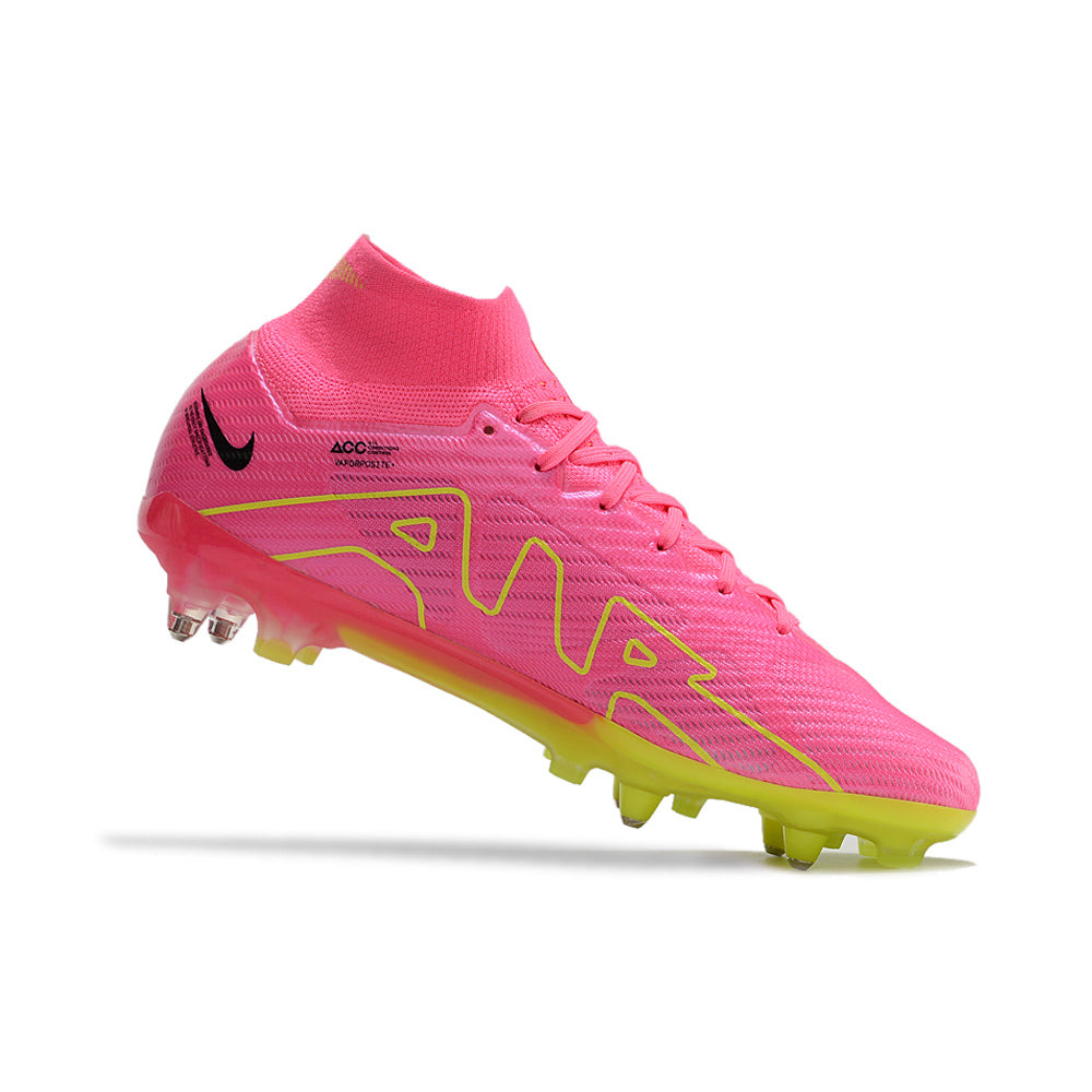 Chuteira Campo Nike Air Zoom Mercurial Superfly 9 Elite Ponta de Aluminio Rosa 