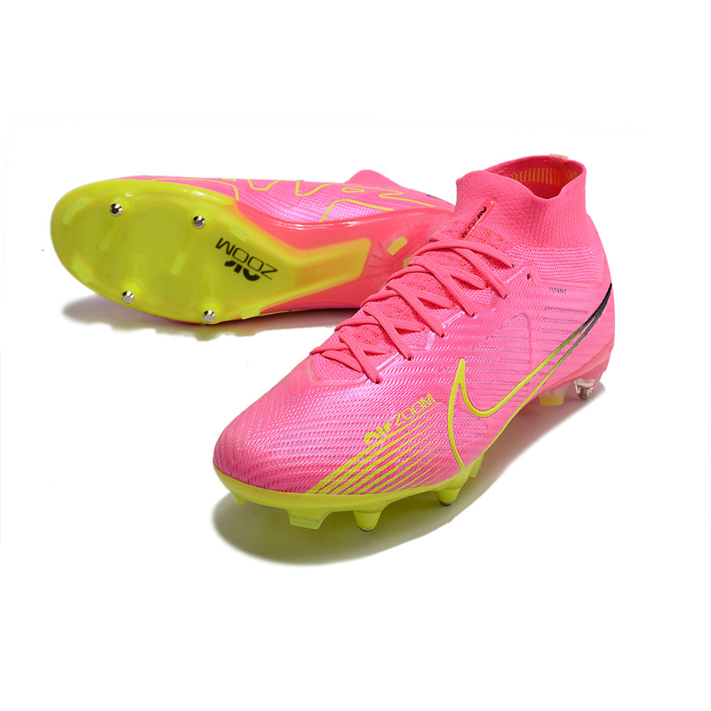 Chuteira Campo Nike Air Zoom Mercurial Superfly 9 Elite Ponta de Aluminio Rosa 