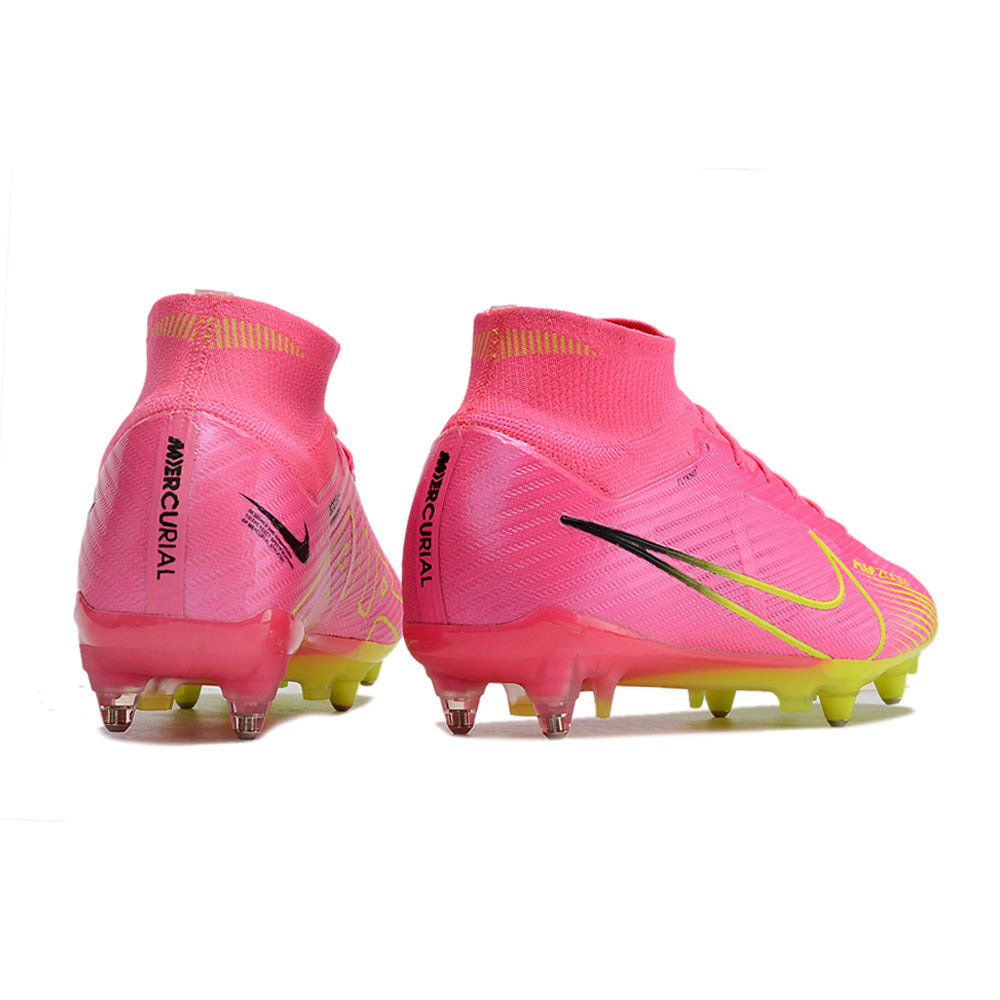 Chuteira Campo Nike Air Zoom Mercurial Superfly 9 Elite Ponta de Aluminio Rosa 