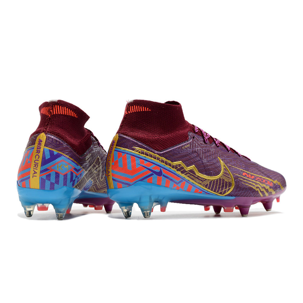Chuteira Campo Nike Air Zoom Mercurial Superfly 9 Elite Ponta de Aluminio Roxa 