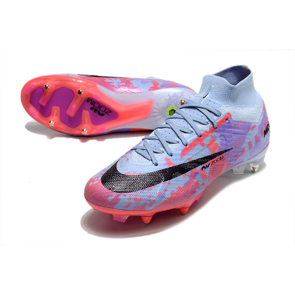 Chuteira Campo Nike Air Zoom Mercurial Superfly 9 Elite Ponta de Aluminio Roxa 