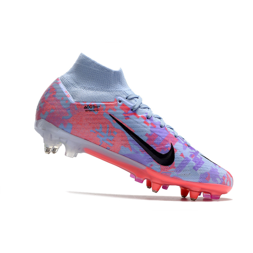 Chuteira Campo Nike Air Zoom Mercurial Superfly 9 Elite Ponta de Aluminio Roxa 