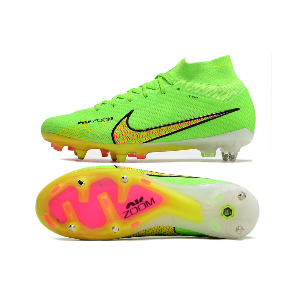 Chuteira Campo Nike Air Zoom Mercurial Superfly 9 Elite Ponta de Aluminio Verde