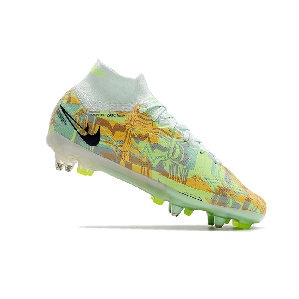 Chuteira Campo Nike Air Zoom Mercurial Superfly 9 Elite Ponta de Aluminio Verde 