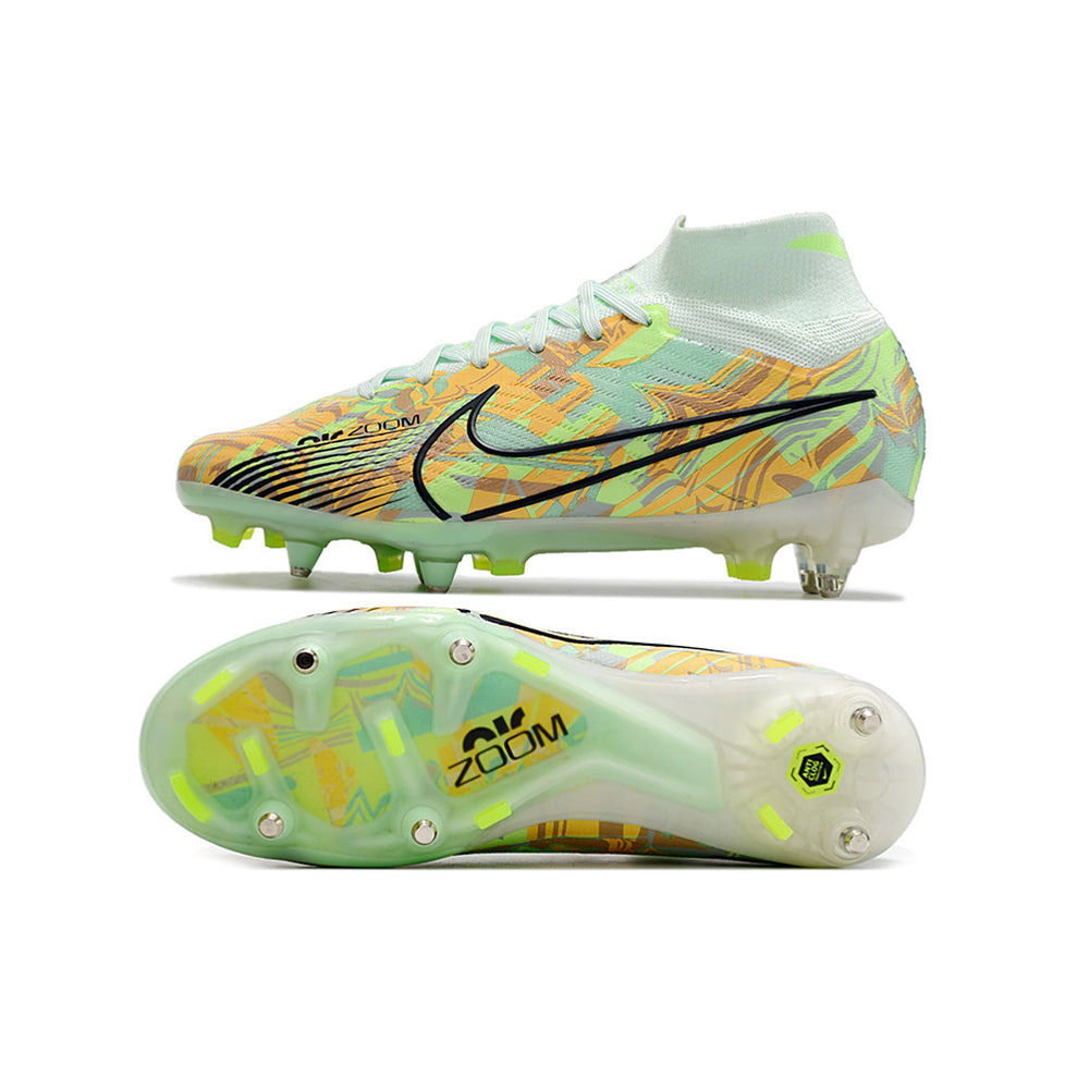 Chuteira Campo Nike Air Zoom Mercurial Superfly 9 Elite Ponta de Aluminio Verde 