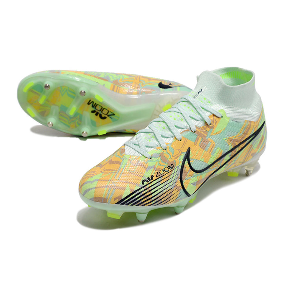 Chuteira Campo Nike Air Zoom Mercurial Superfly 9 Elite Ponta de Aluminio Verde 