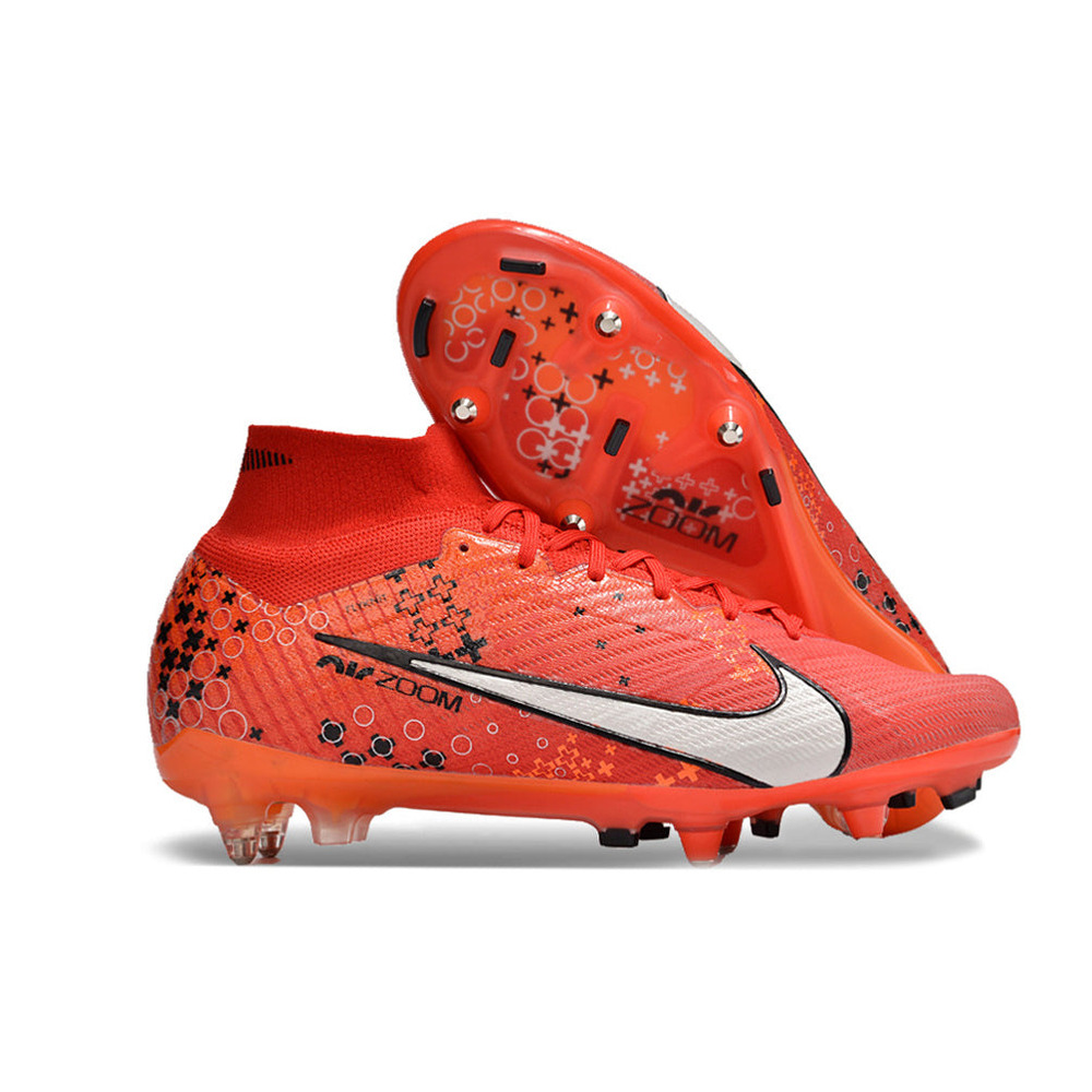 Chuteira Campo Nike Air Zoom Mercurial Superfly 9 Elite Ponta de Aluminio Vermelha 