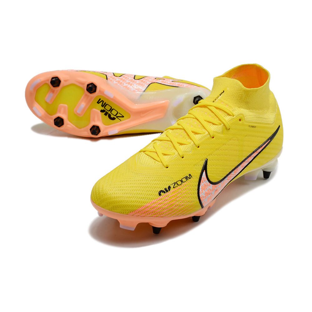 Chuteira Campo Nike Air Zoom Mercurial Superfly 9 Elite Trava Mista Amarela 
