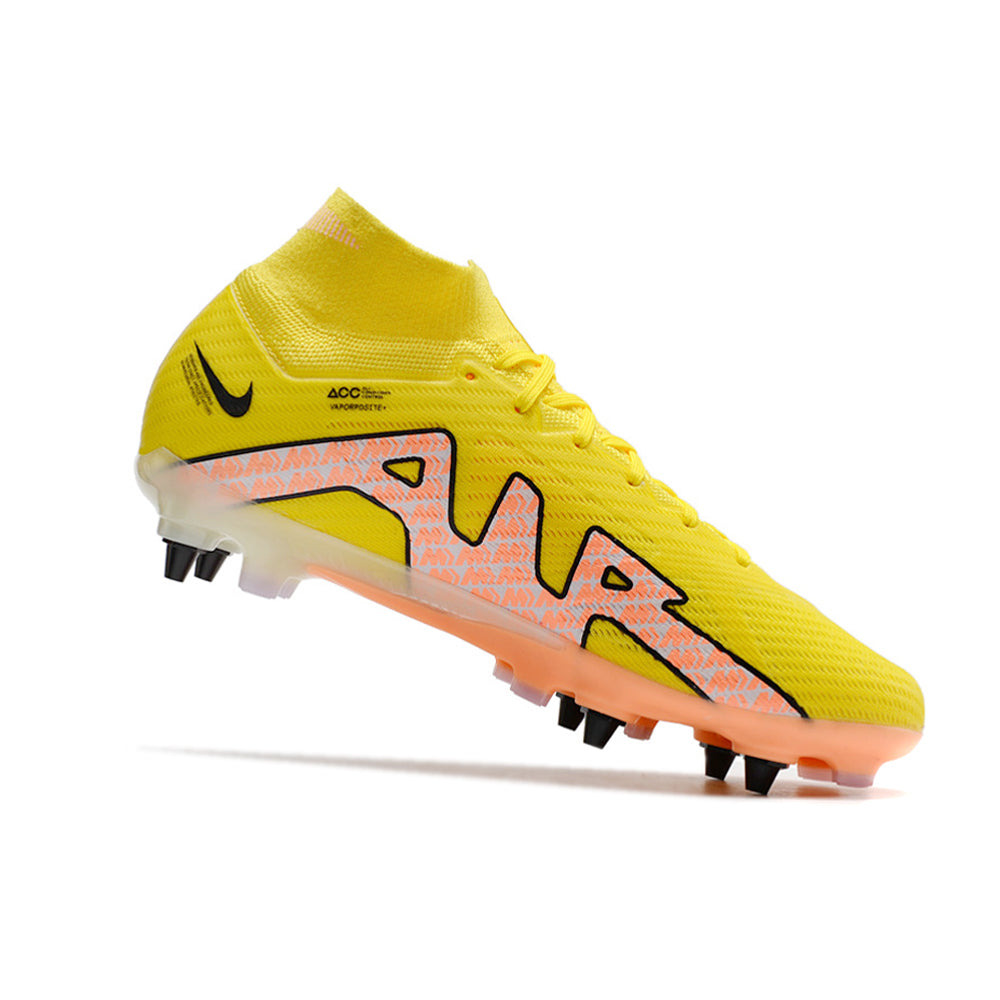 Chuteira Campo Nike Air Zoom Mercurial Superfly 9 Elite Trava Mista Amarela 