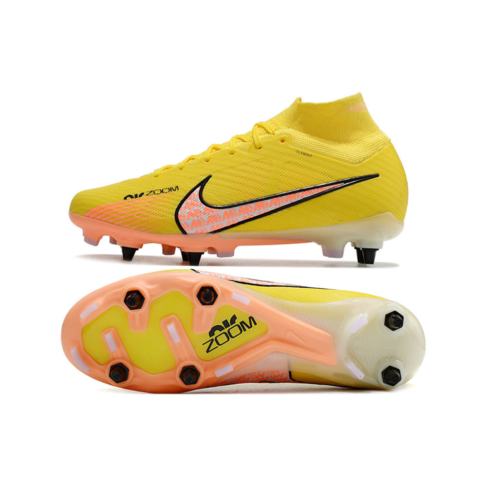 Chuteira Campo Nike Air Zoom Mercurial Superfly 9 Elite Trava Mista Amarela 