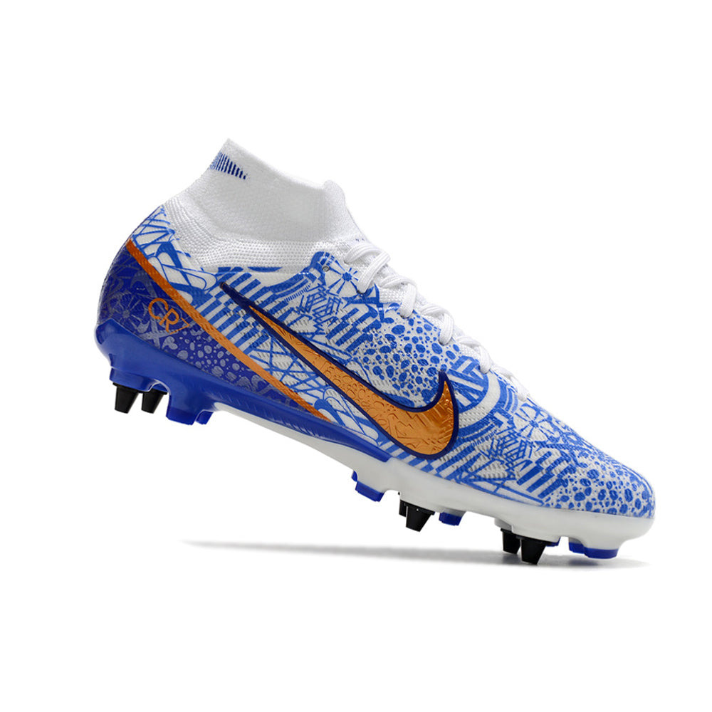 Chuteira Campo Nike Air Zoom Mercurial Superfly 9 Elite Trava Mista Azul 