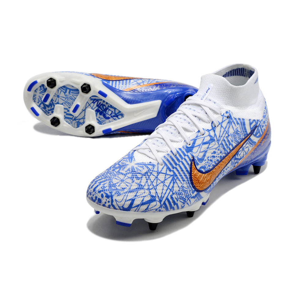 Chuteira Campo Nike Air Zoom Mercurial Superfly 9 Elite Trava Mista Azul 