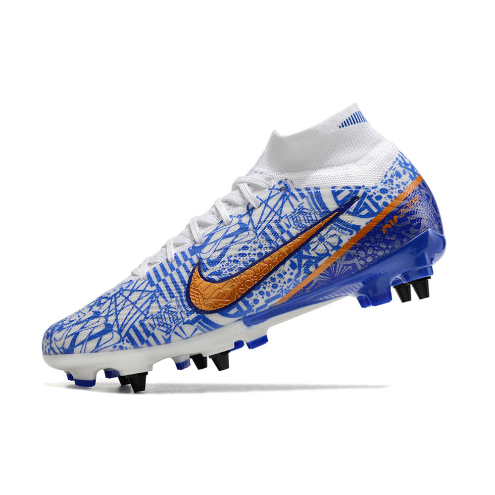 Chuteira Campo Nike Air Zoom Mercurial Superfly 9 Elite Trava Mista Azul 