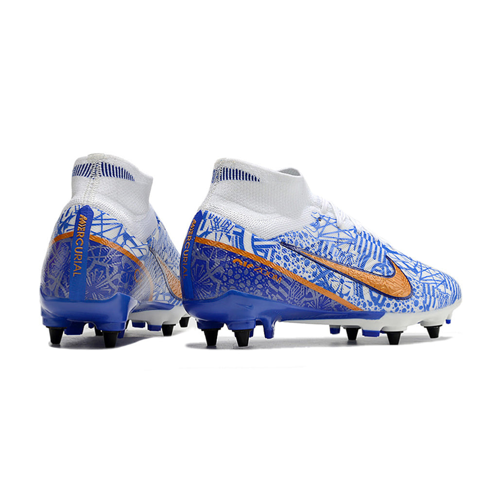 Chuteira Campo Nike Air Zoom Mercurial Superfly 9 Elite Trava Mista Azul 