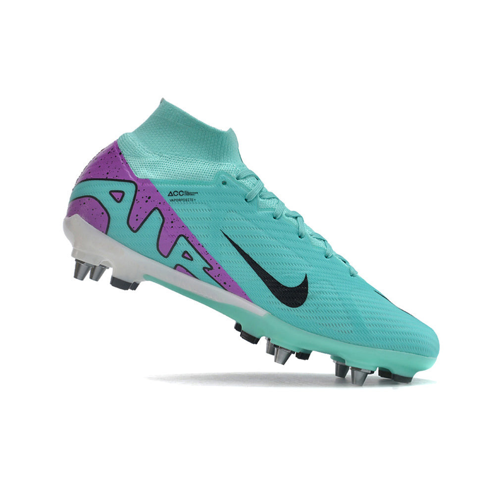 Chuteira Campo Nike Air Zoom Mercurial Superfly 9 Elite Trava Mista Azul e Roxo 