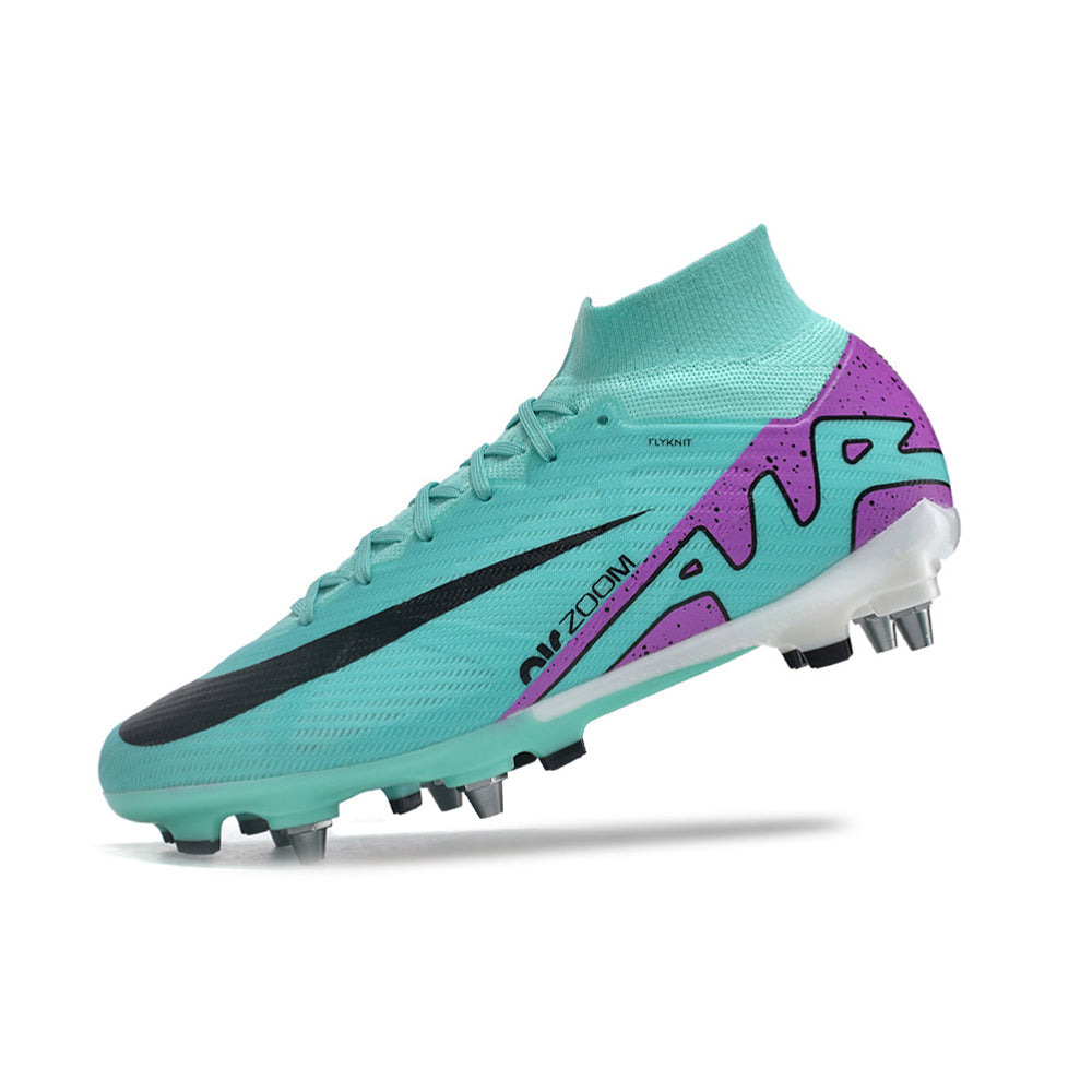 Chuteira Campo Nike Air Zoom Mercurial Superfly 9 Elite Trava Mista Azul e Roxo 