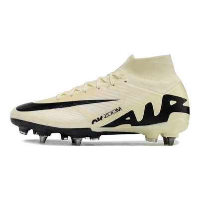 Chuteira Campo Nike Air Zoom Mercurial Superfly 9 Elite Trava Mista Bege e Preta 