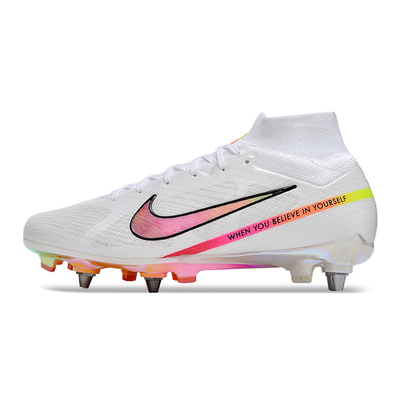 Chuteira Campo Nike Air Zoom Mercurial Superfly 9 Elite Trava Mista Branca 