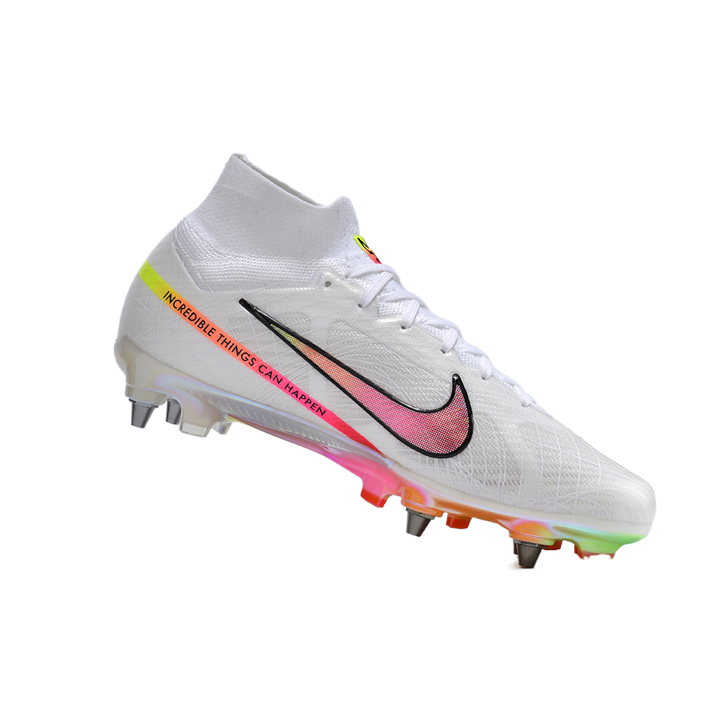 Chuteira Campo Nike Air Zoom Mercurial Superfly 9 Elite Trava Mista Branca 