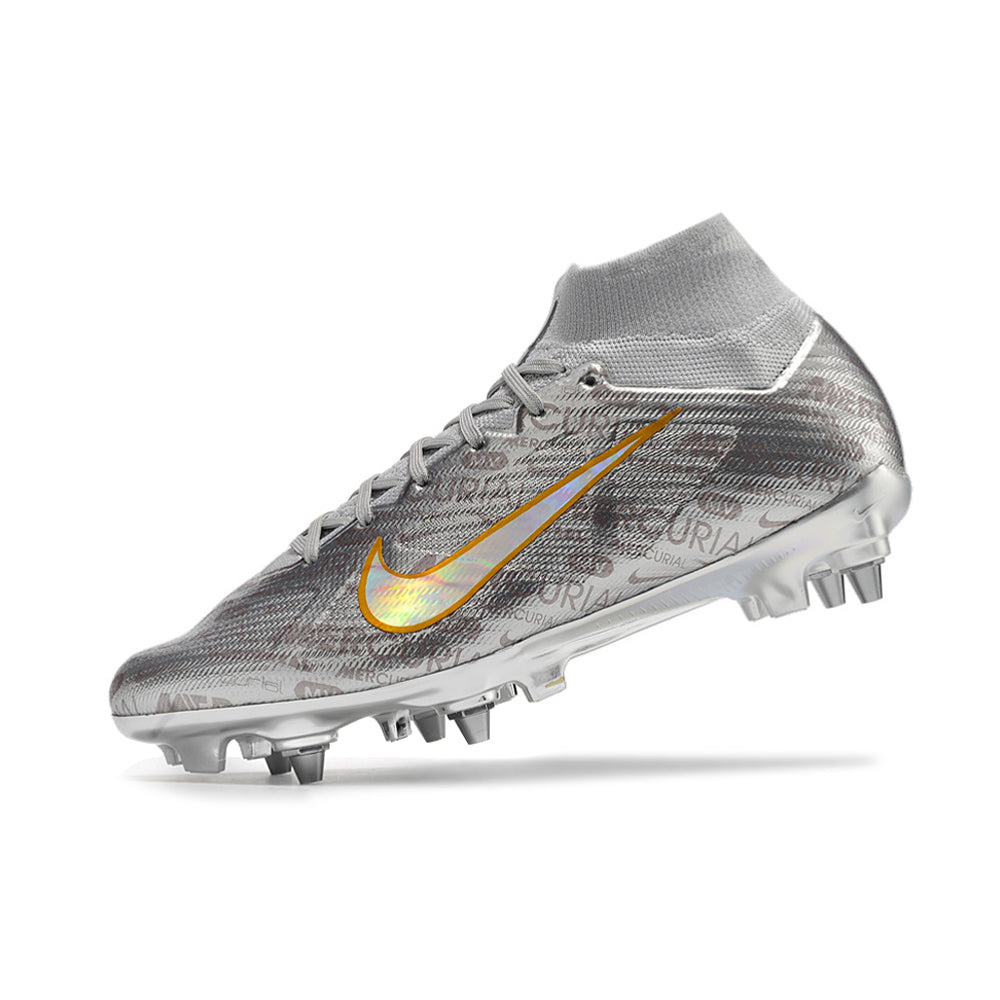 Chuteira Campo Nike Air Zoom Mercurial Superfly 9 Elite Trava Mista Prata 