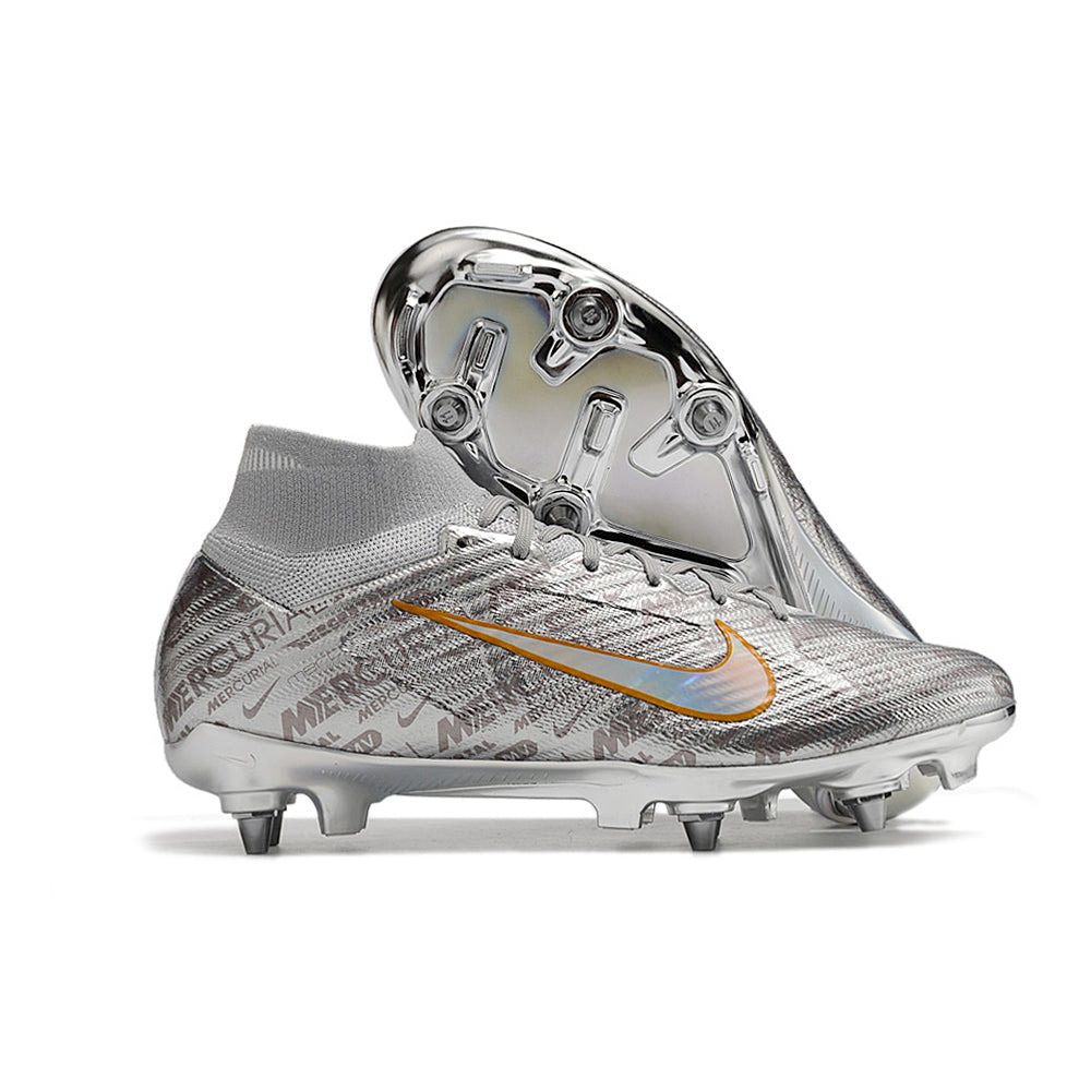Chuteira Campo Nike Air Zoom Mercurial Superfly 9 Elite Trava Mista Prata 