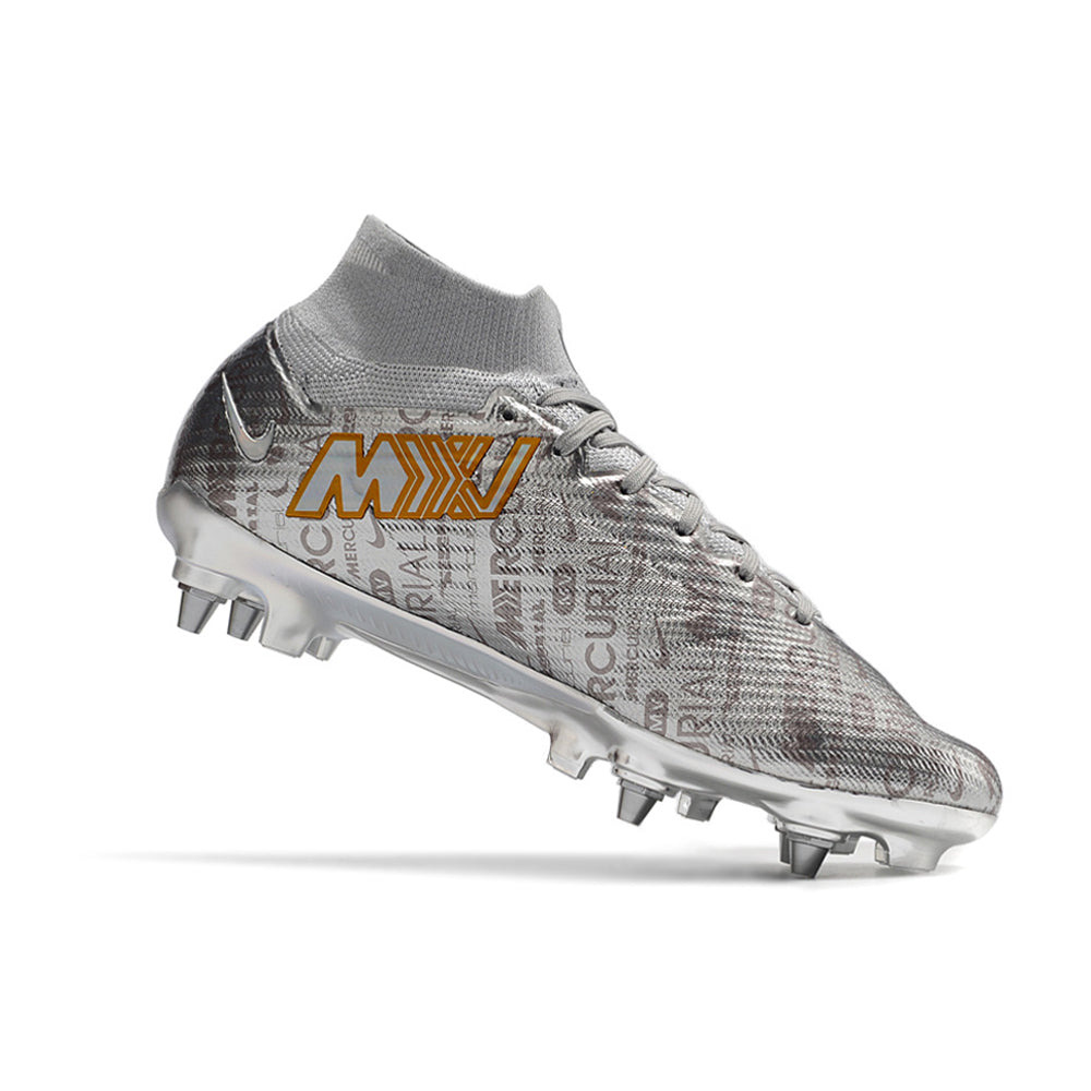 Chuteira Campo Nike Air Zoom Mercurial Superfly 9 Elite Trava Mista Prata 