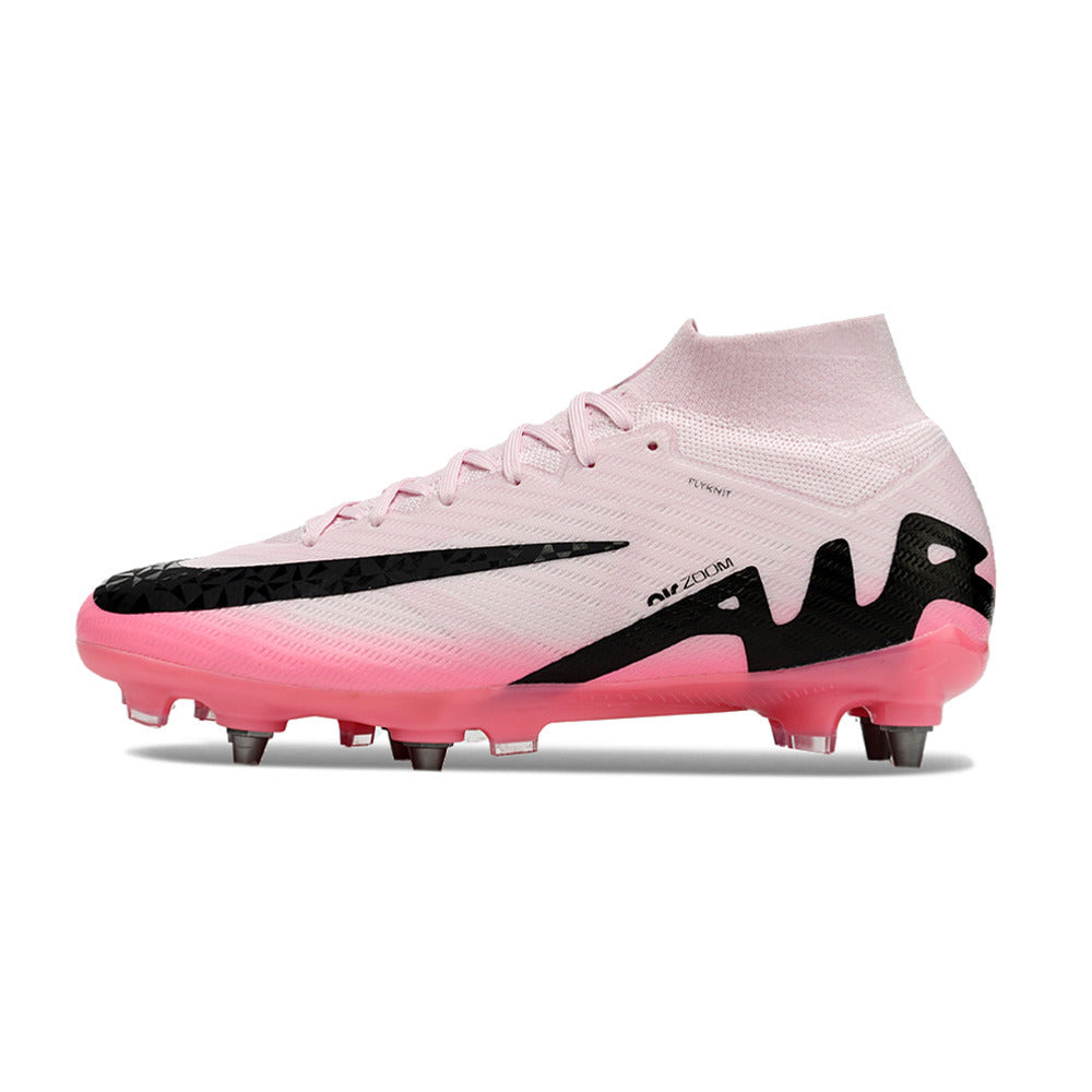 Chuteira Campo Nike Air Zoom Mercurial Superfly 9 Elite Trava Mista Rosa e Preta 