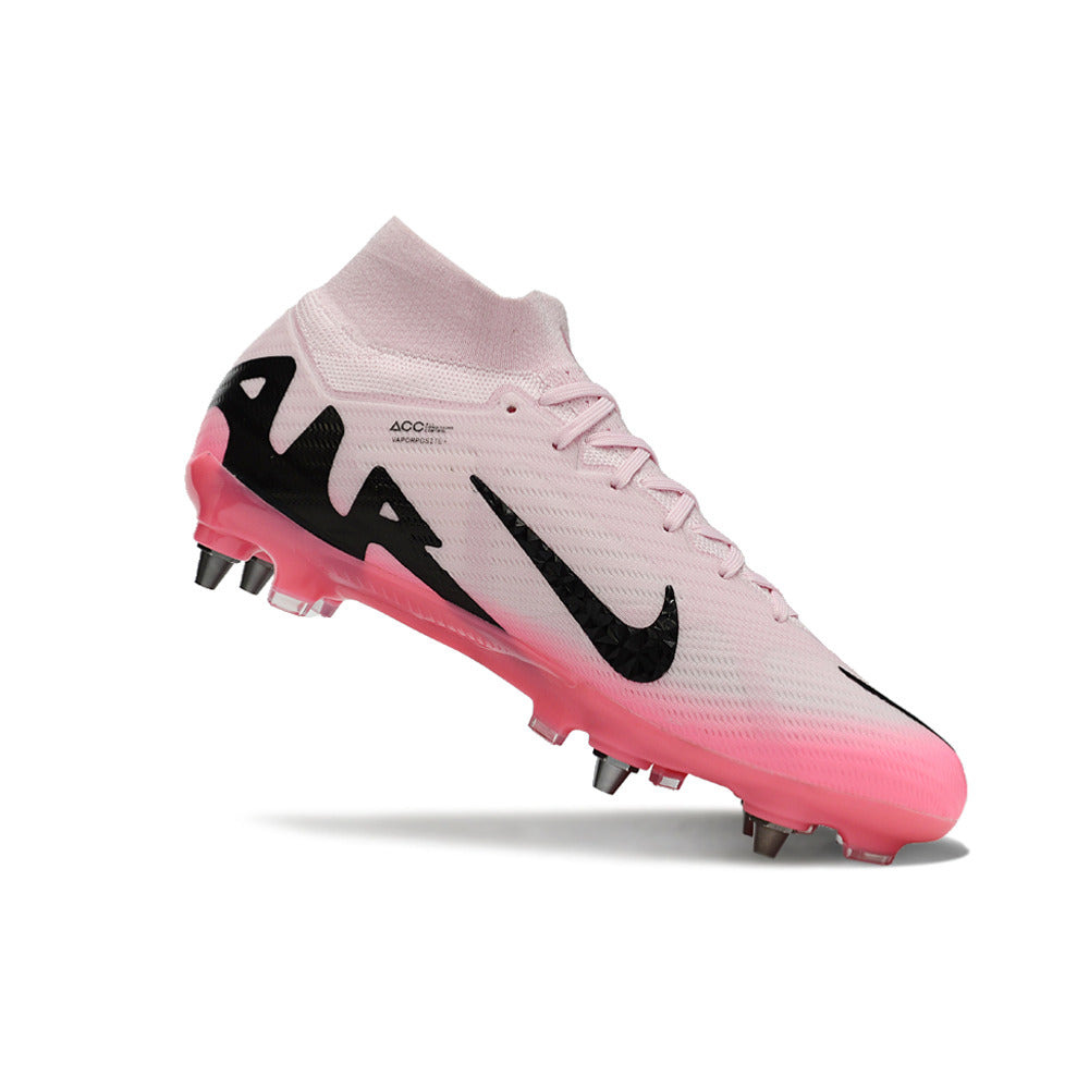 Chuteira Campo Nike Air Zoom Mercurial Superfly 9 Elite Trava Mista Rosa e Preta 