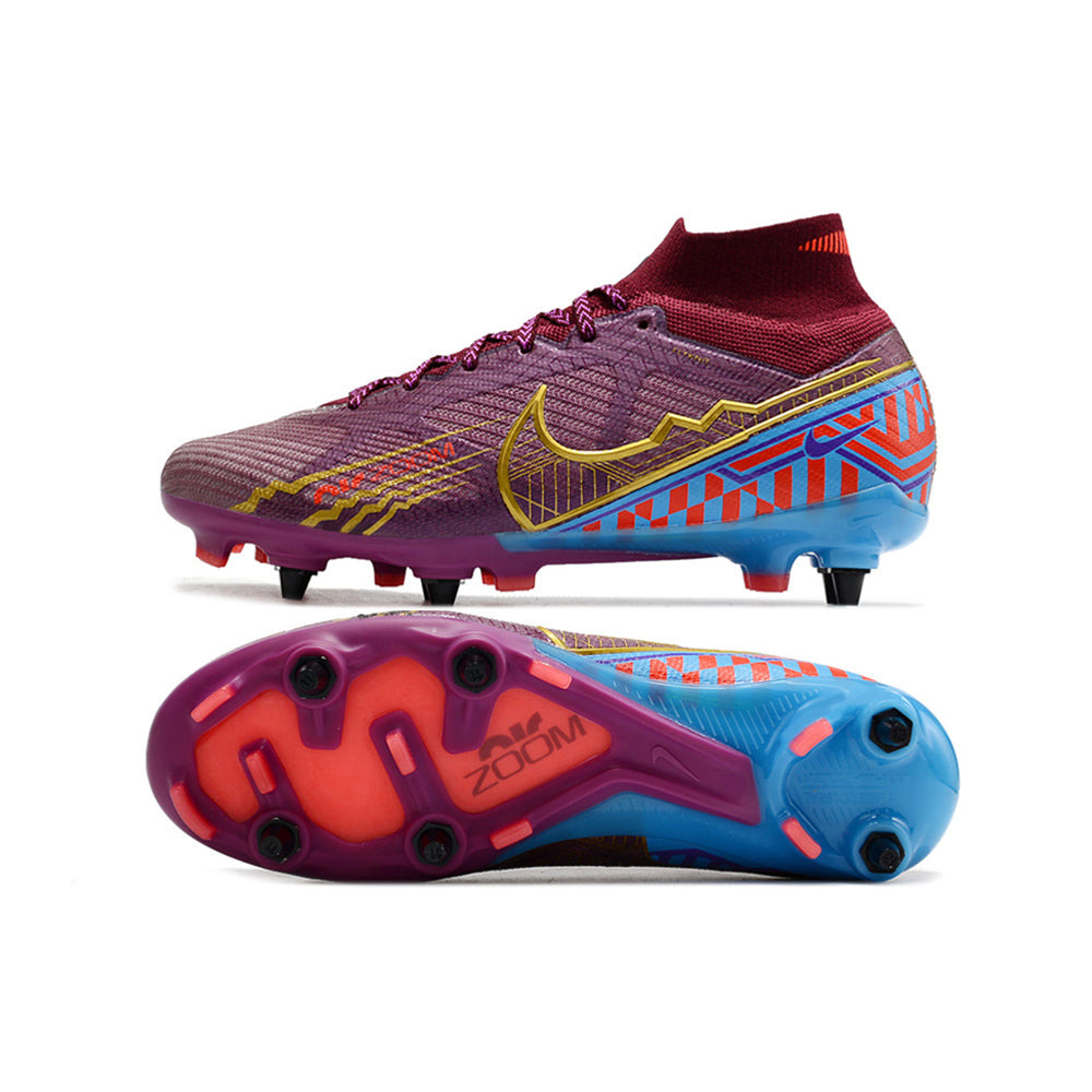Chuteira Campo Nike Air Zoom Mercurial Superfly 9 Elite Trava Mista Roxa 
