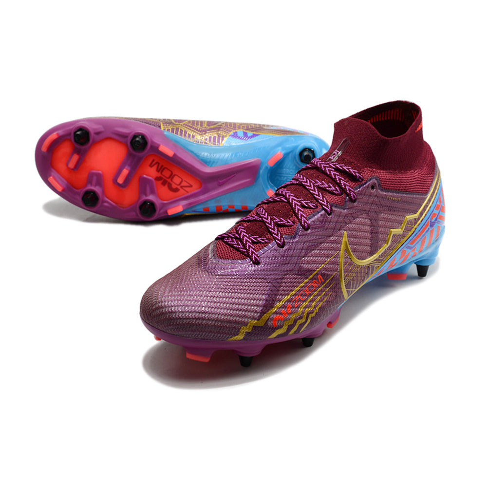Chuteira Campo Nike Air Zoom Mercurial Superfly 9 Elite Trava Mista Roxa 