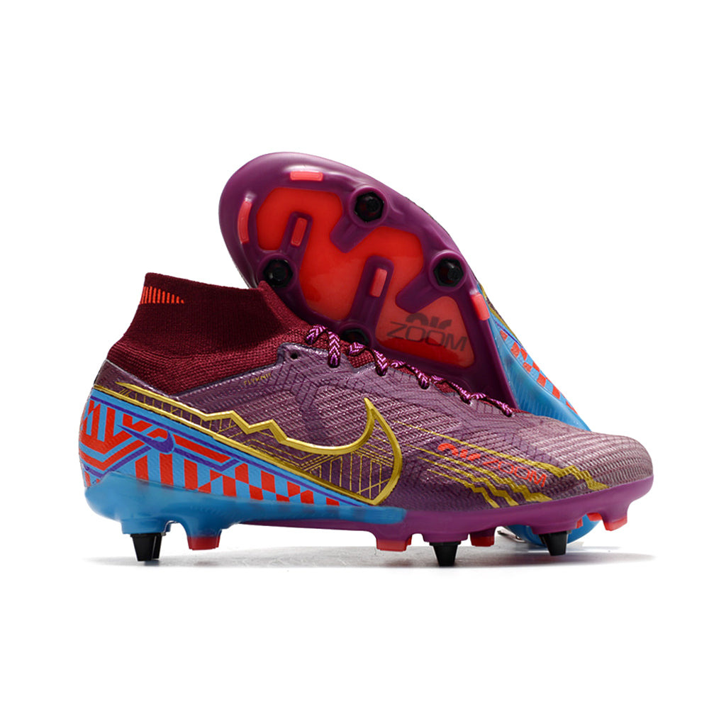 Chuteira Campo Nike Air Zoom Mercurial Superfly 9 Elite Trava Mista Roxa 