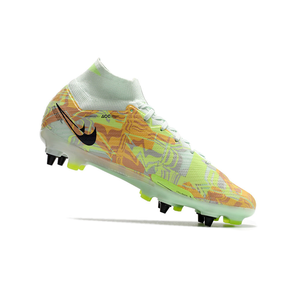 Chuteira Campo Nike Air Zoom Mercurial Superfly 9 Elite Trava Mista Verde 