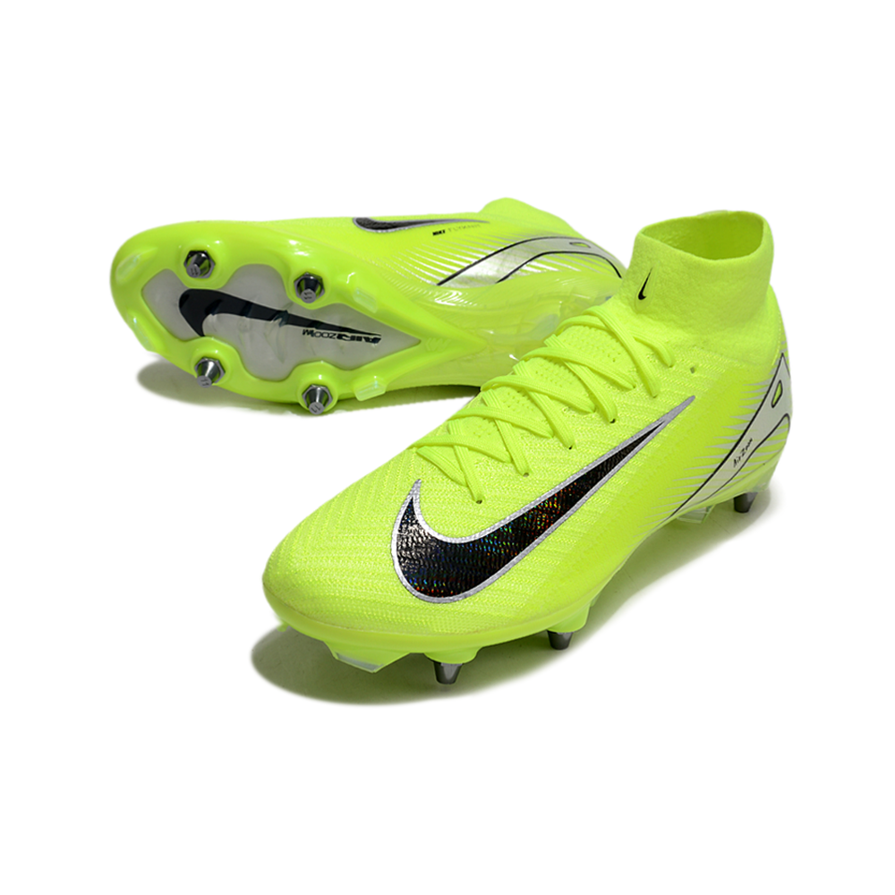 Chuteira Campo Nike Air Zoom Mercurial Superfly 9 Elite Trava Mista Verde e Preta 