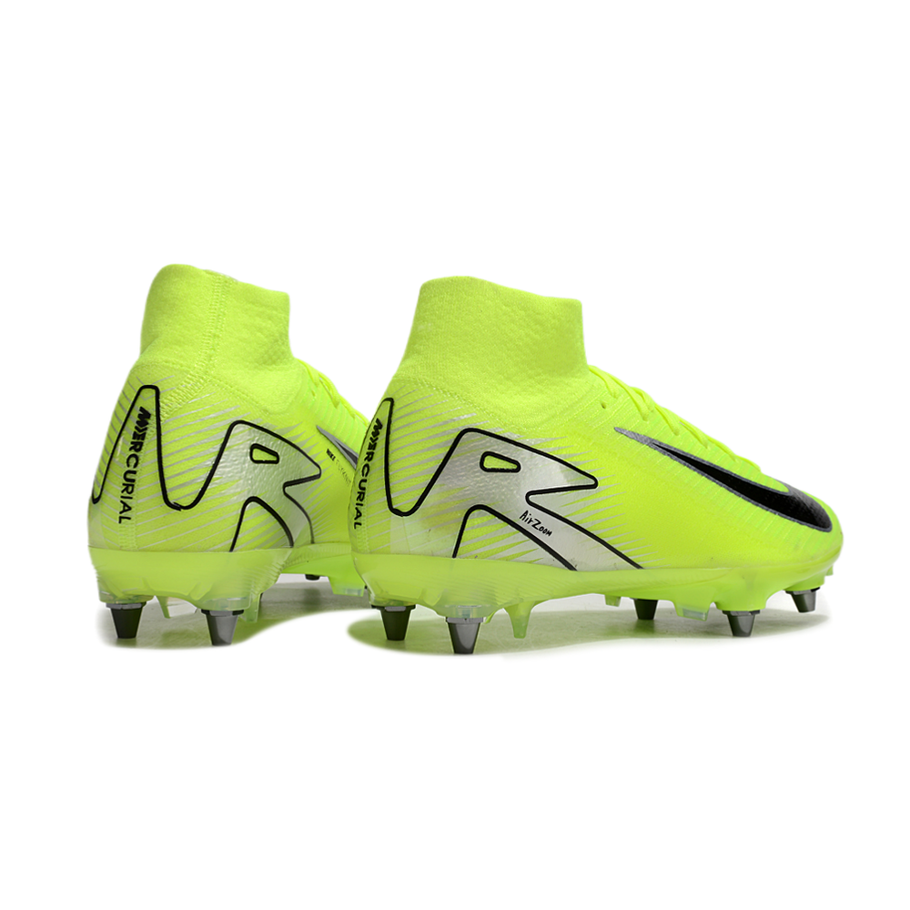 Chuteira Campo Nike Air Zoom Mercurial Superfly 9 Elite Trava Mista Verde e Preta 