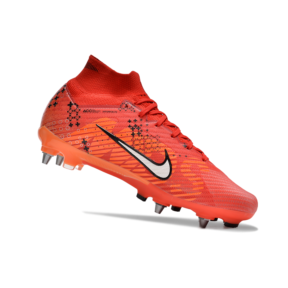 Chuteira Campo Nike Air Zoom Mercurial Superfly 9 Elite Trava Mista Vermelha 