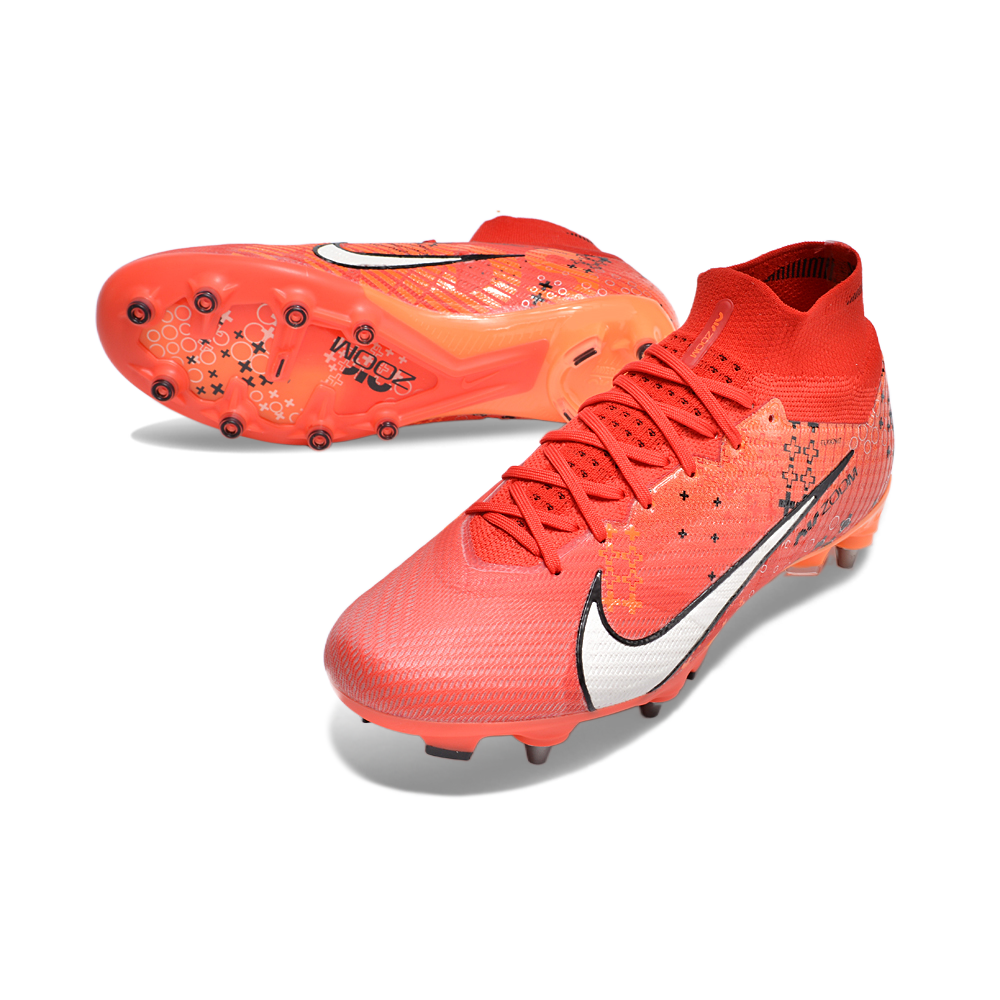 Chuteira Campo Nike Air Zoom Mercurial Superfly 9 Elite Trava Mista Vermelha 