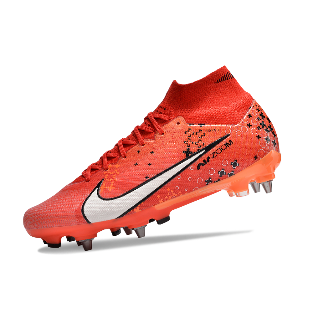 Chuteira Campo Nike Air Zoom Mercurial Superfly 9 Elite Trava Mista Vermelha 