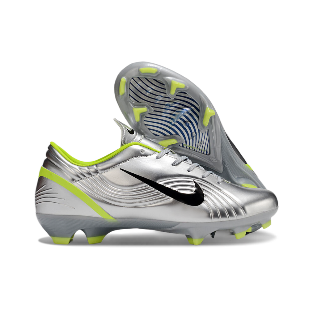 Chuteira Campo Nike Air Zoom Mercurial Vapor 1 Elite FG Prata e Verde 